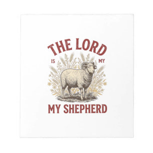 The Lord Is My Shepherd Vintage Sheep Shirt Design Notepad