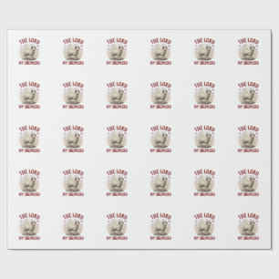 The Lord Is My Shepherd Vintage Sheep Shirt Design Wrapping Paper