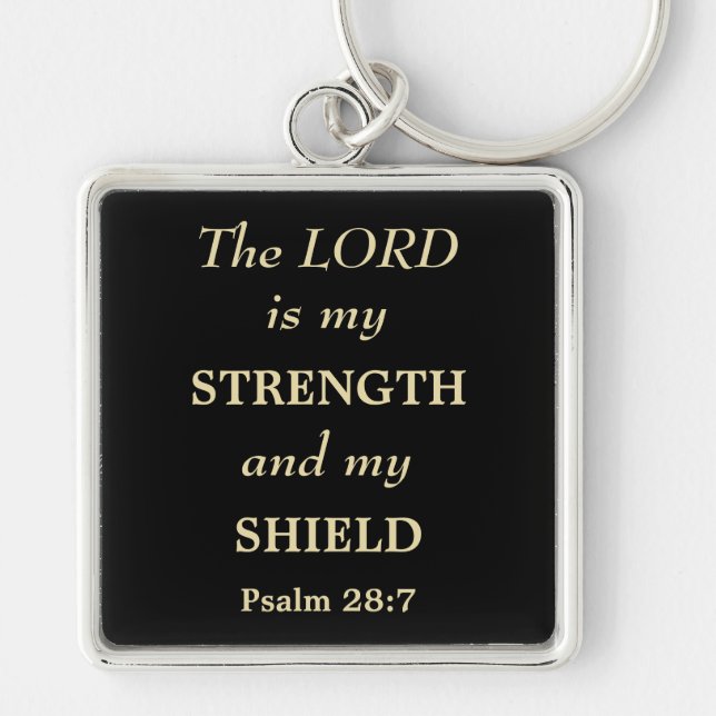 The Lord is My Shield Gold Christian Key Ring (Front)