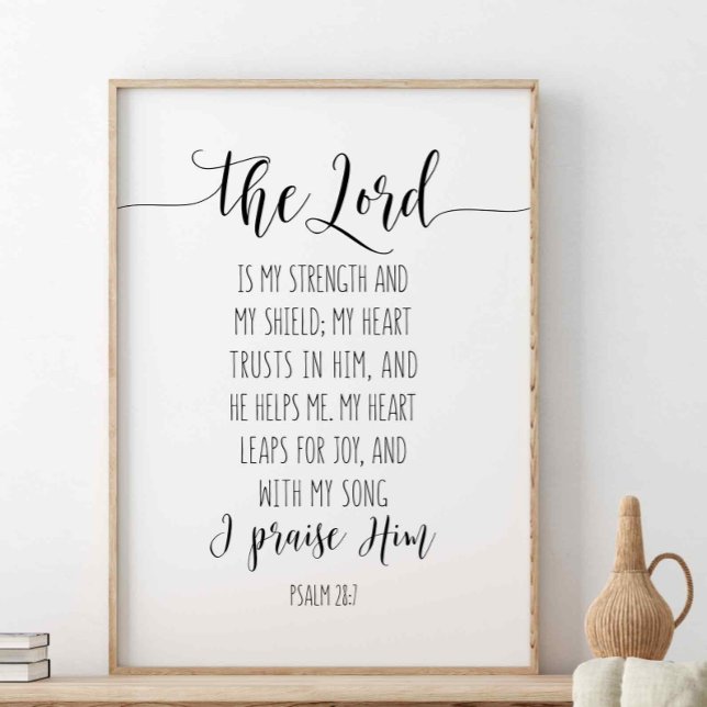 The Lord Is My Strength And My Shield, Psalm 28:7 Poster (Creator Uploaded)