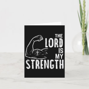 The Lord Is My Strength Arm Gym Workout Christian Card
