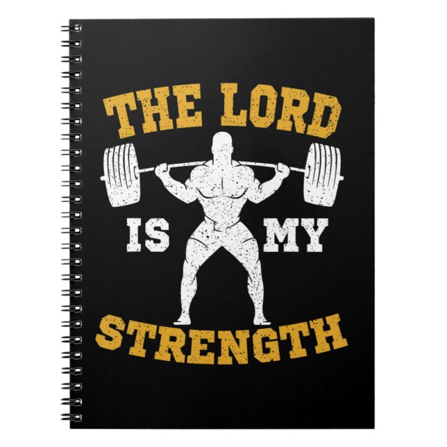 The Lord is my Strength Christian Gym Jesus Workou Notebook (Front)