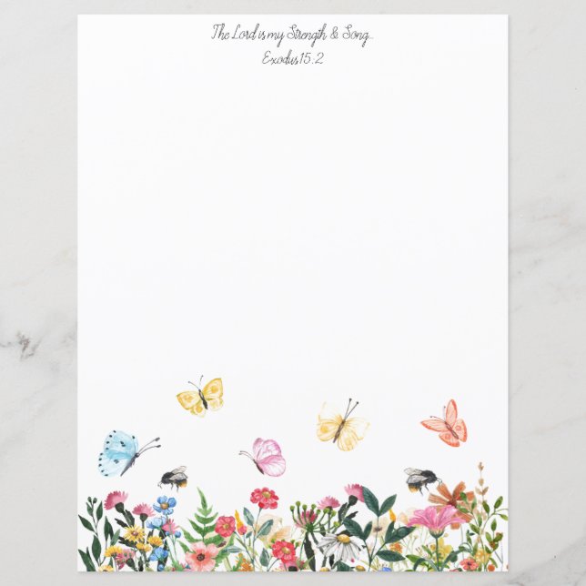 The Lord is my Strength Christian Stationery (Front)