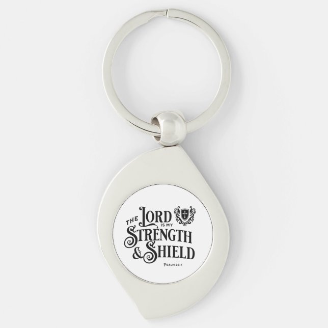 The Lord is My Strength Scripture Key Ring (Front)