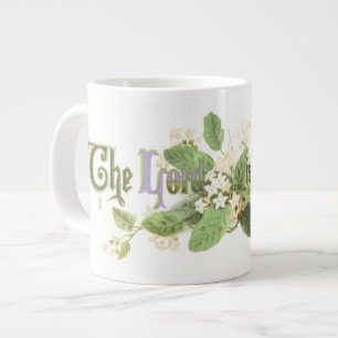 "The Lord is Risen" Vintage Easter Art natural Large Coffee Mug