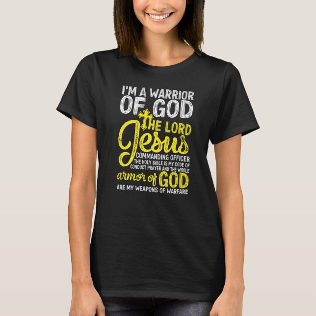 The Lord Jesus Armour Of God Cross Faith Christian T-Shirt (Front)