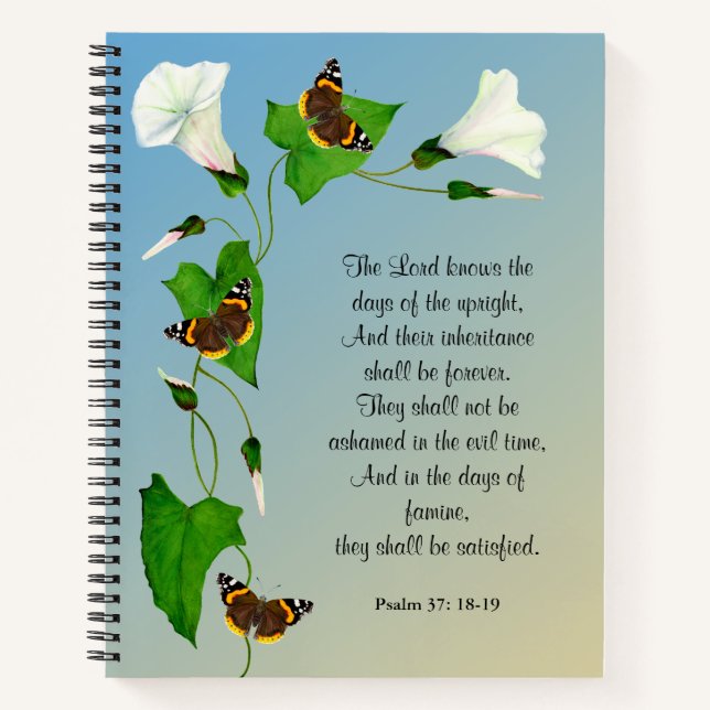 The Lord knows the days of the upright Bible verse Notebook (Front)