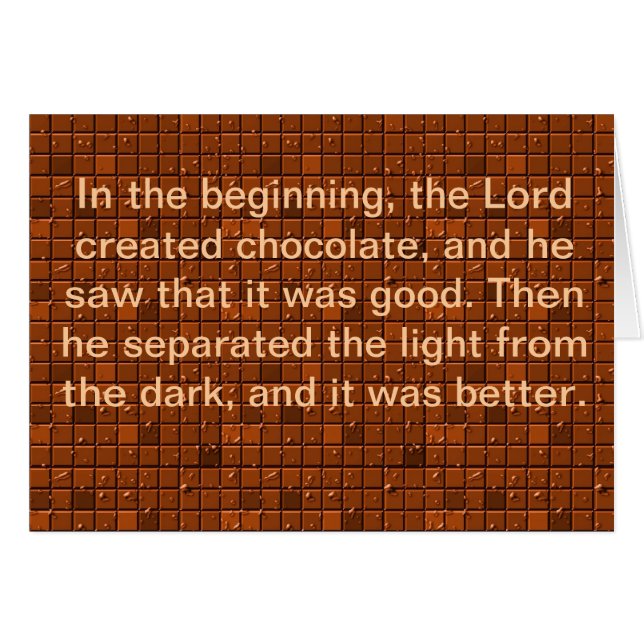 The Lord Made Chocolate (Front Horizontal)
