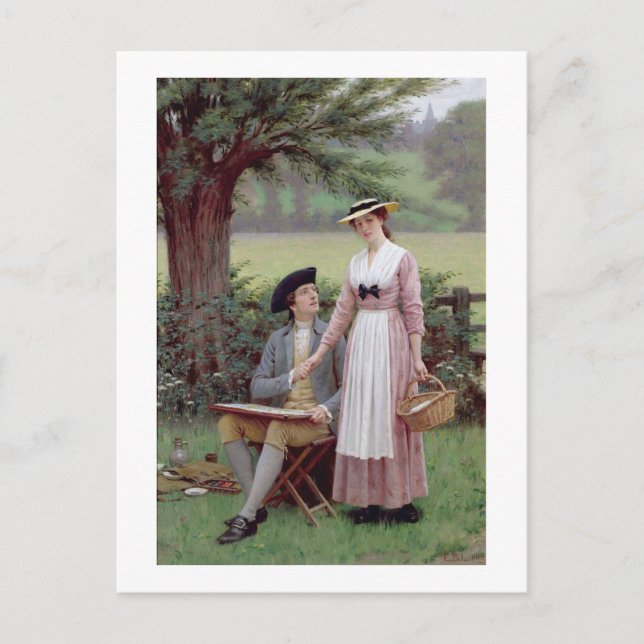 The Lord of Burleigh, Tennyson, 1919 (oil on canva Postcard (Front)