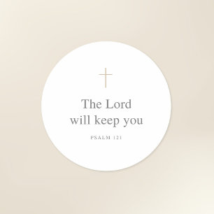 The Lord Will Keep You – Psalm 121 Scripture Classic Round Sticker