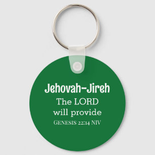 The Lord Will Provide Bible Verse Dark Green Key Ring