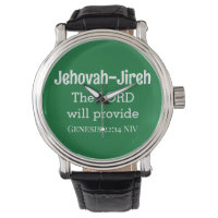 The Lord Will Provide Bible Verse Dark Green