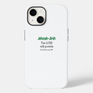 The Lord Will Provide Bible Verse Green and White iPhone 14 Case
