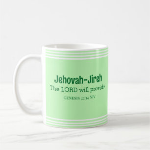 The Lord Will Provide Bible Verse Light Green Coffee Mug