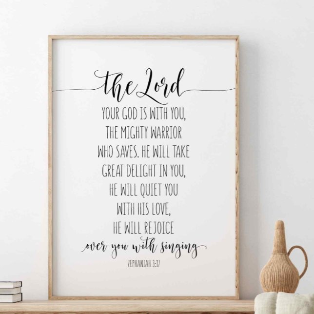 The Lord Your God Is With You, Zephaniah 3:17 Poster (Creator Uploaded)