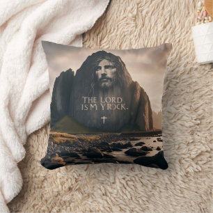 The Lords Face on Rocky Mountain Cushion