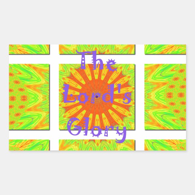 The Lord's Glory: Beautiful amazing colourful art Rectangular Sticker (Front)