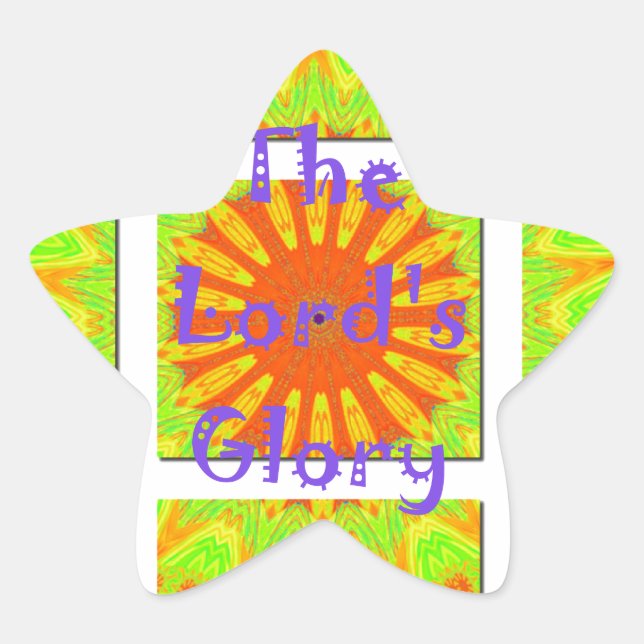 The Lord's Glory: Beautiful amazing colourful art Star Sticker (Front)