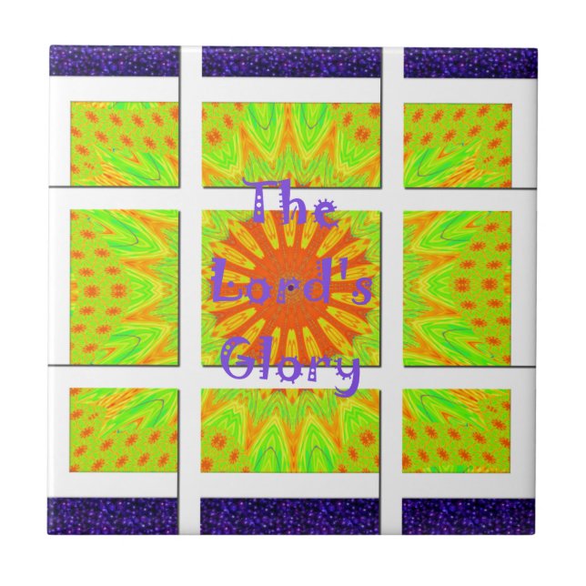 The Lord's Glory: Beautiful amazing colourful art Tile (Front)