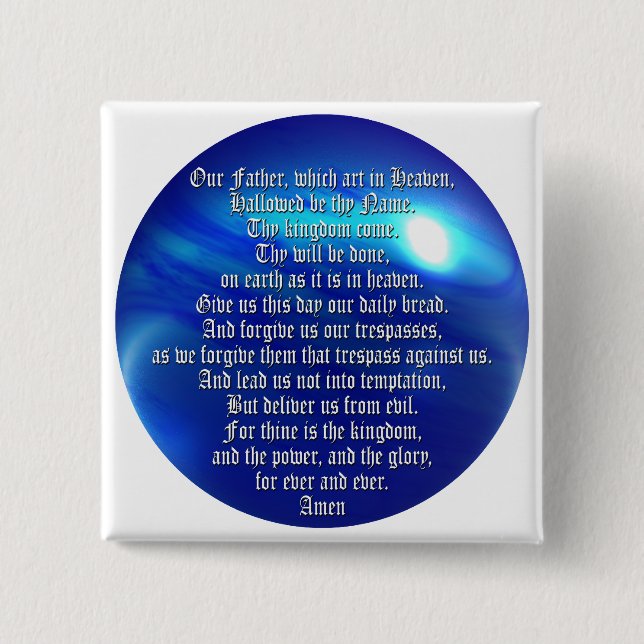 The Lord's Prayer 15 Cm Square Badge (Front)