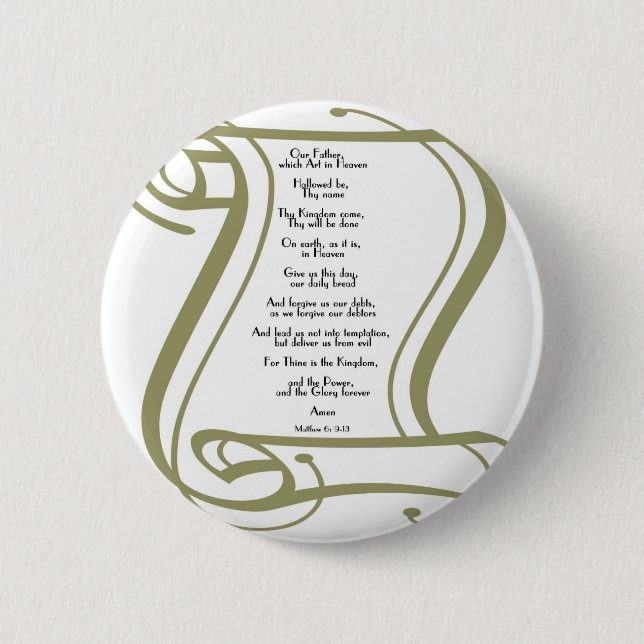 The Lords Prayer 6 Cm Round Badge (Front)