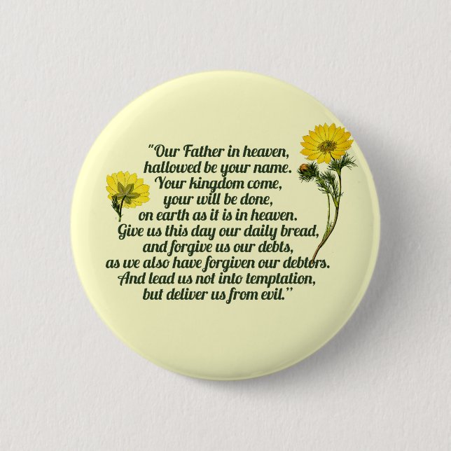 The Lords Prayer 6 Cm Round Badge (Front)