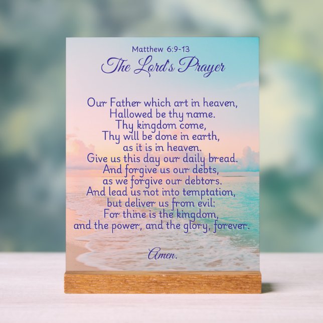 The Lord's Prayer Acrylic Sign (Neutral)