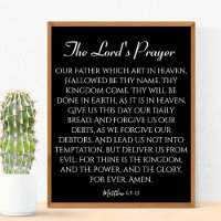 The Lord's Prayer Black Print