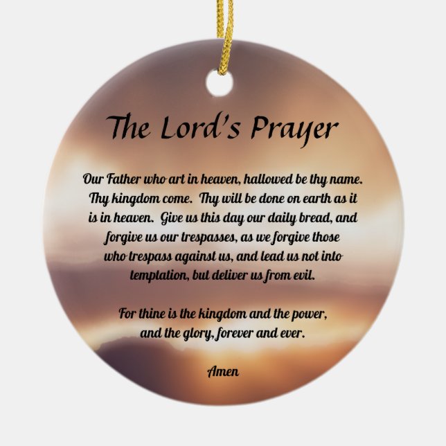 The Lord's Prayer Ceramic Ornament (Front)