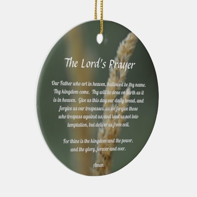 The Lord's Prayer Ceramic Ornament (Right)