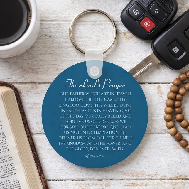The Lord's Prayer Dusty Blue Key Ring (Creator Uploaded)