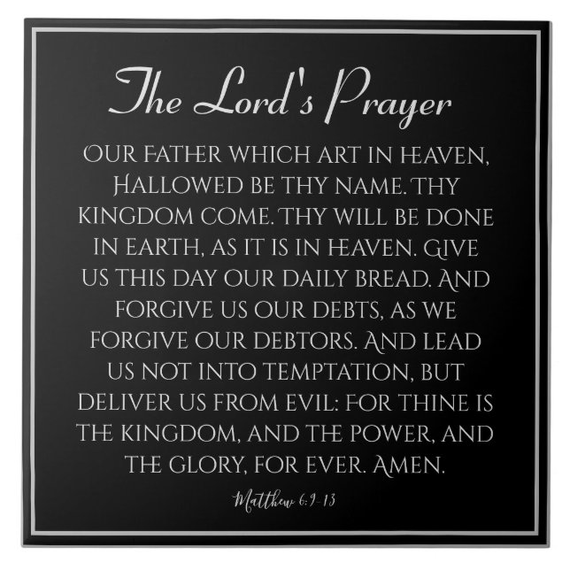 The Lord's Prayer Encouragement Ceramic Tile (Front)