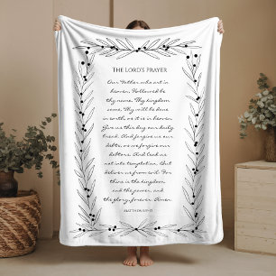 The Lord's Prayer Fleece Blanket Bible Verse Gift