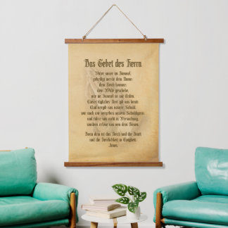 The Lord's Prayer (German) Hanging Tapestry