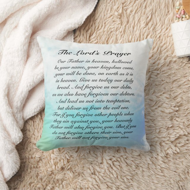 The Lord's Prayer, Matthew 6:9-13 Bible Verse Cush Cushion (Blanket)