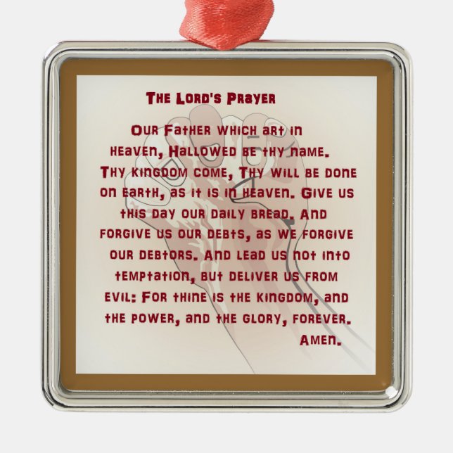 The Lord's Prayer Metal Tree Decoration (Front)