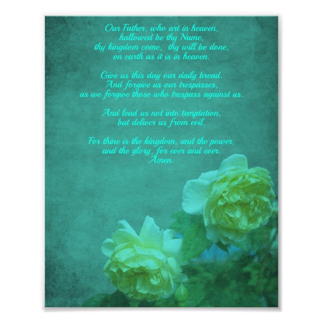 The Lord's Prayer Our Father 8x10 Photo Print (Front)