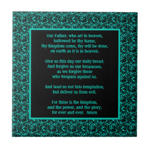 The Lord's Prayer Our Father Abstract Border     Ceramic Tile