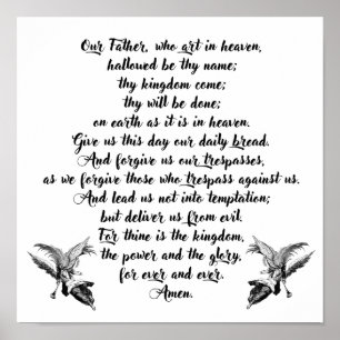 The Lords Prayer Our father Bible Quotes Poster