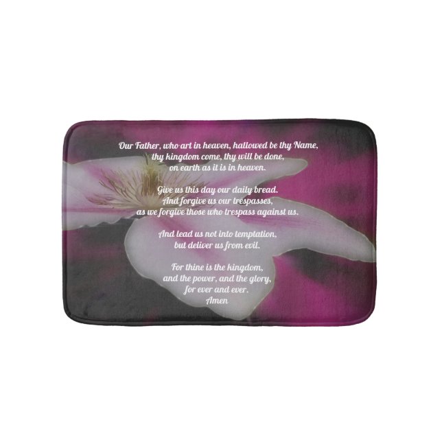 The Lord's Prayer Our Father Clematis  Bath Mat (Front)