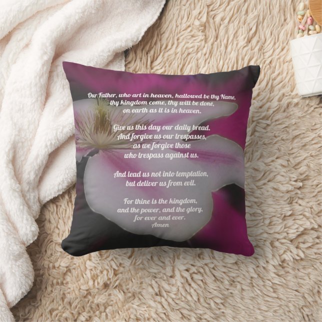 The Lord's Prayer Our Father Clematis    Cushion (Blanket)