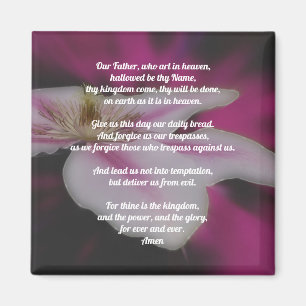 The Lord's Prayer Our Father Clematis      Magnet