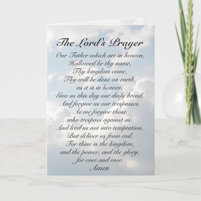 The Lord's Prayer, Our Father which art in Heaven, Card (Front)