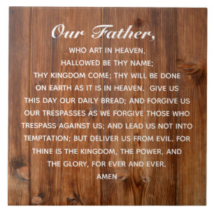 The Lord's Prayer Our Father Who Art in Heaven Ceramic Tile