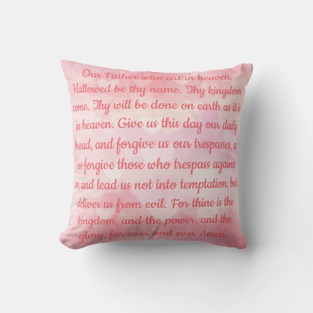 The Lord's Prayer Pink Cushion (Front)