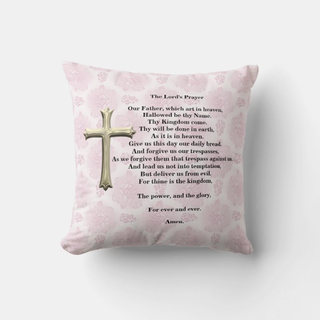 The Lord's Prayer (pink) Cushion (Front)