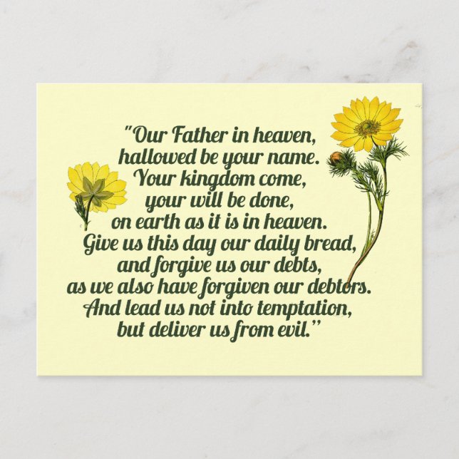 The Lords Prayer Postcard (Front)