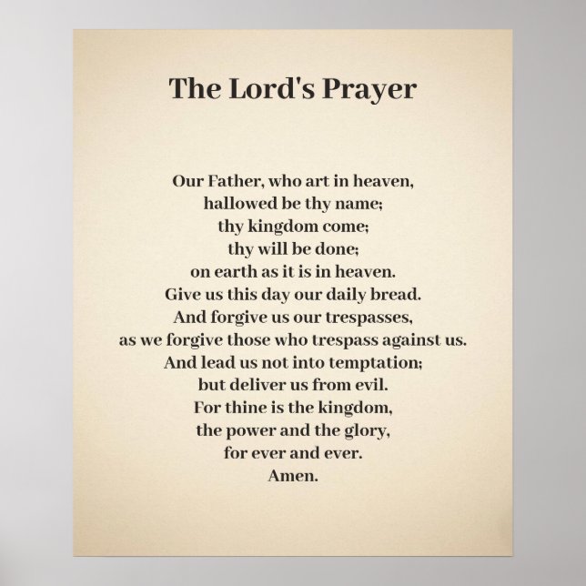 The Lord's Prayer Poster (Front)