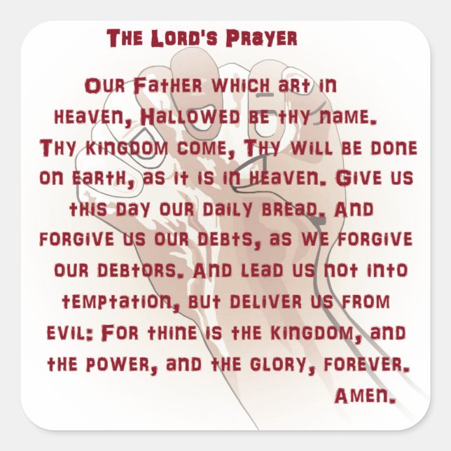 The Lord's Prayer Square Sticker (Front)