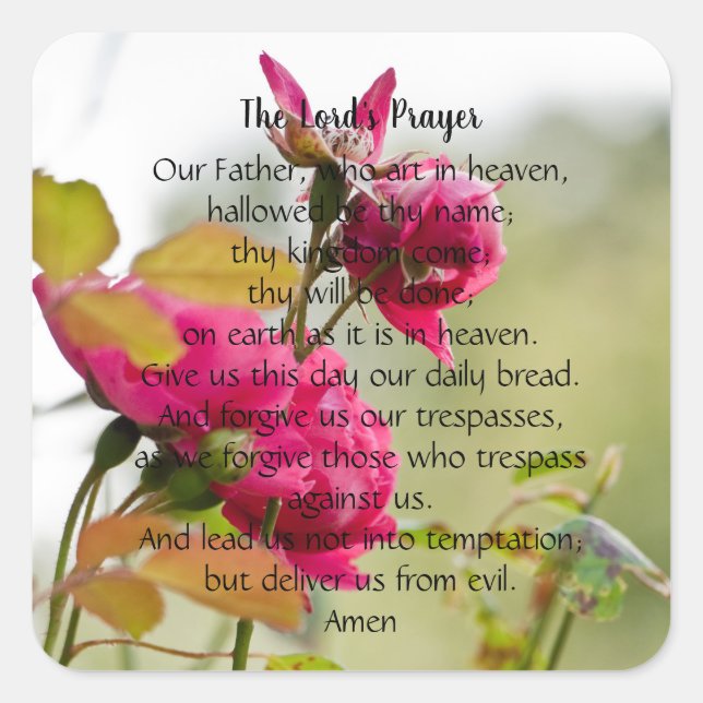 The Lord's Prayer Sticker (Front)